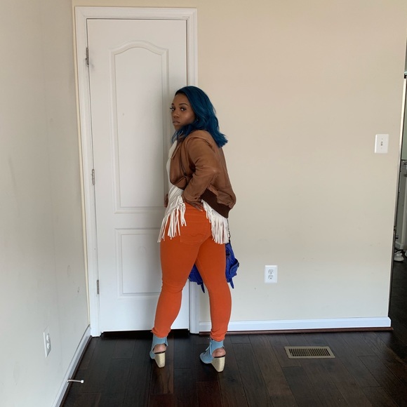 Orange stretch 7 for all man kind jeans - Picture 5 of 8